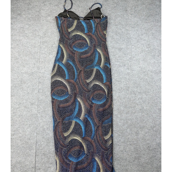 Vintage Carolina Formal Dress Womens Medium 90s Whimsigoth Prom Glitter Slinky - Picture 8 of 8
